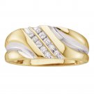 Mens Diamond Band Wedding Anniversary Ring Round CUT 0.12 Ct 14k Yellow Gold