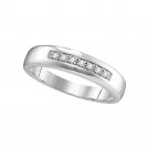 0.10 CT DIAMOND RING MENS WEDDING BAND ANNIVERSARY JEWELRY 10K WHITE GOLD