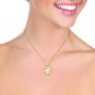 14K Solid Gold Necklace with Natural Twisted Briolette Blue Topaz & Diamonds