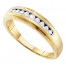 Mens 0.25 Carat Round Cut Diamond Wedding Band Anniversary RING 10k Yellow Gold