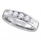 0.75 CT 14k White Gold Womens Round Cut Diamond Wedding Band RING Size 5-11