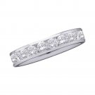 14kt White Gold Womens Round Channel-set Diamond Wedding Band 1/4 Cttw