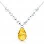 11.3 Carat 14K Solid White Gold Dispense Confidence Citrine Diamond Necklace