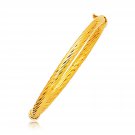 Real 14k Yellow Gold Polished Cable Motif Bangle Womens Unique Fashion Bracelet