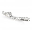 14k White Gold Round Pave Setting Curved Diamond Wedding Ring (1/5 cttw)