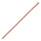 Polished Woven Rope Bracelet with Diamond Accents in 14k Rose Gold