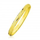 10k Yellow Gold Slender Diamond Pattern Textured Bangle Womens Genuine Bracelet