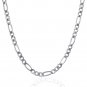 4.6mm 14k White Gold Solid Figaro Chain Genuine High Quality Necklace Unisex