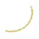 14k Yellow Gold Singapore Chain Style Thick Bracelet