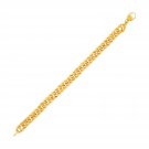 14k Yellow Gold Curb Chain Textured Link Bracelet