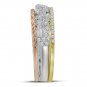 3-Piece Stackable Classic Diamond Wedding Band Set Women's 10k White Yellow Rose