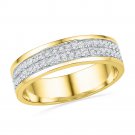 10k Yellow Gold Women's Elegant Diamond Band Bridal Ring 1/5 Ct 0.20 Carat