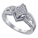 Womens Vintage Anniversary BAND Diamond RING 1/4 CT 10k White Gold Size 5-11