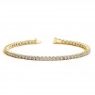 Diamond Bracelet Womens 14k Yellow Gold Round Cut 4.00 CT Elegant Fine Jewelry