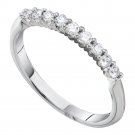 2mm 0.24 Ct Carat Womens Diamond Wedding BAND Skinny RING 14k White Gold Sizable