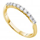 14k Yellow Gold Womens Round Diamond Slender 2mm Wedding Band 1/4 Cttw