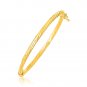 Real Solid 14k Yellow Gold Children's Bangle with Spiral Motif Style Bracelet