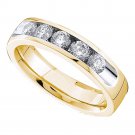 14k Yellow Gold Women's Channel-set Diamond 5mm Wedding Band 1.00 Ct Size 5-11