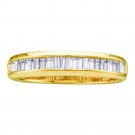 10k Yellow Gold Womens Baguette Diamond Wedding Anniversary Band 1/6 Cttw