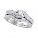 3/8 CT Womens Twisted Infinity BAND Engagement Ring Set 0.38 CT Carat 10k Gold
