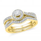 Womens Elegant Diamond Bridal RING 2 Piece Set 10k Yellow Gold 0.50 CT Size 5-11