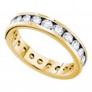 Womens 14k Yellow Gold Natural Diamond Eternity Wedding Band Ring 1.50 CT Carat