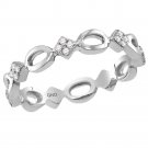 14kt White Gold Womens Round Diamond Stackable Band Ring 1/6 Cttw