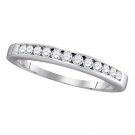 14kt White Gold Womens Petite Authentic Diamond Single Row Wedding Band Size 8