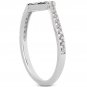 14k White Gold Fancy Zig Zag Pave Diamond Wedding Ring Band