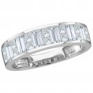 Womens 14k White Gold 1.0 CT Carat Princess Cut Diamond Wedding Anniversary Band
