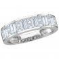 Womens 14k White Gold 1.0 CT Carat Princess Cut Diamond Wedding Anniversary Band