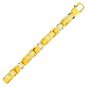 Mens Rectangular Link Bracelet in 14k Two Tone Gold