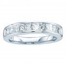 14kt White Gold 0.5 CT Carat PRINCESS CUT Diamond Single Row Wedding Band Size 5