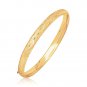 Solid 14k Yellow Gold Diamond Cut Design Dome Motif Children's Bangle Bracelet