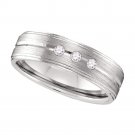 0.12 CT Mens Diamond RING Wedding Anniversary BAND Solid 10k White Gold All Size