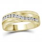 0.25 CT MENS STYLISH SOLID 10K YELLOW GOLD DIAMOND WEDDING BAND RING SIZE 8-13
