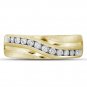 0.25 CT MENS STYLISH SOLID 10K YELLOW GOLD DIAMOND WEDDING BAND RING SIZE 8-13