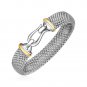 Popcorn Texture Bracelet with Hook Clasp in Sterling Silver and 18k Yellow Gold
