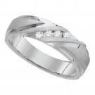 White Gold Mens Diamond Channel-set Wedding Anniversary Band 1/6 Cttw Rich Large