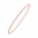 Solid Real 14k Rose Gold Thin Textured Stackable Bangle Womens Genuine Bracelet