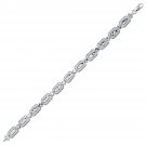 14k White Gold Antique Vintage Look Filigree Rectangular Link Bracelet