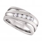 1/2 CT Carat Mens REAL Diamond Wedding BAND RING Solid 10k White Gold All Sizes