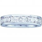 14kt White Gold Womens Round Channel-set Diamond Wedding Band 1/2 Cttw