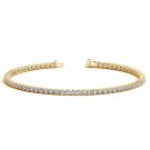 Diamond Bracelet Womens 14k Yellow Gold Round Cut 2.00 CT Carat Natural Stone