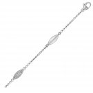 14k White Gold Ladies Natural Diamond Bangle Bracelet 1/10 CT Fine Jewelry