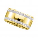 1.00 CT Carat Womens Double Sided Diamond Promise RING 14k Yellow Gold Size 5-11