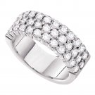 2.00 CT Carat Ladies Triple-Row Diamond Wedding BAND RING 14k Gold Size 5-11