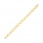 14k Two-Tone Gold Chain Bracelet with Textured Oval Links
