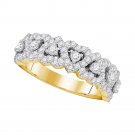 14k Yellow Gold Womens Pave-set Diamond Heart Shaped Wedding BAND for HER 3/4 Ct
