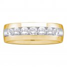 14k Yellow Gold Mens Round Diamond Channel-set Wedding Anniversary Band 1.00 Ctw